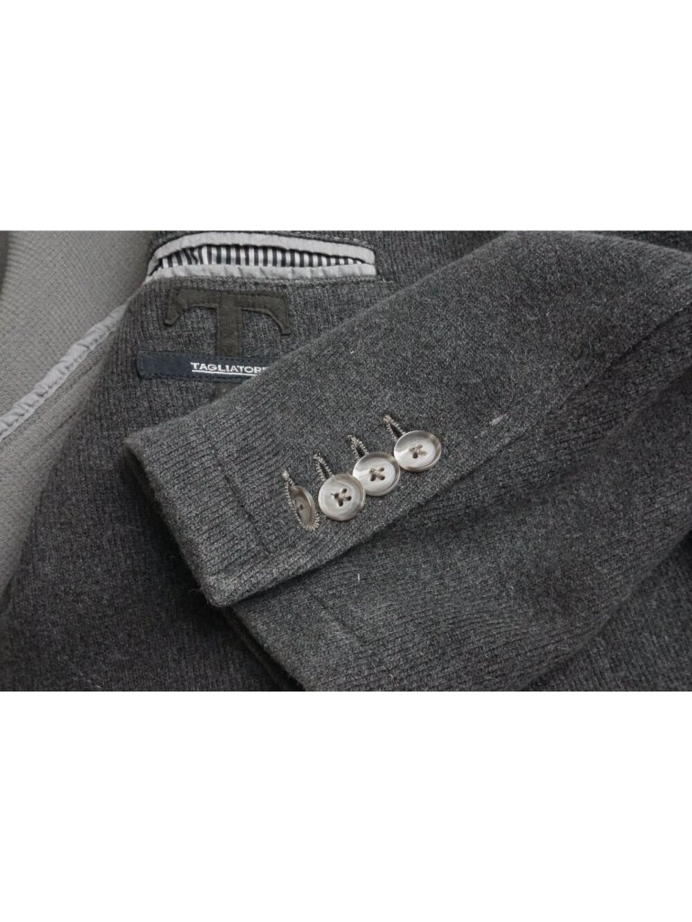 Tagliatore Gray Woven Unstructured Wool Blend Sport Coat Jacket Sz 44R